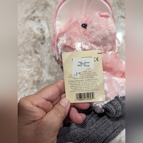 Gund,  Breast Cancer Golf Club Cover. PGA Tour shop tag attached.  Pink Bear. - Picture 4 of 12